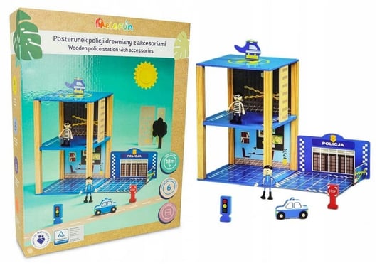 Drewniany Posterunek Policji+Akcesoria Elefun 18M+ elefun toys