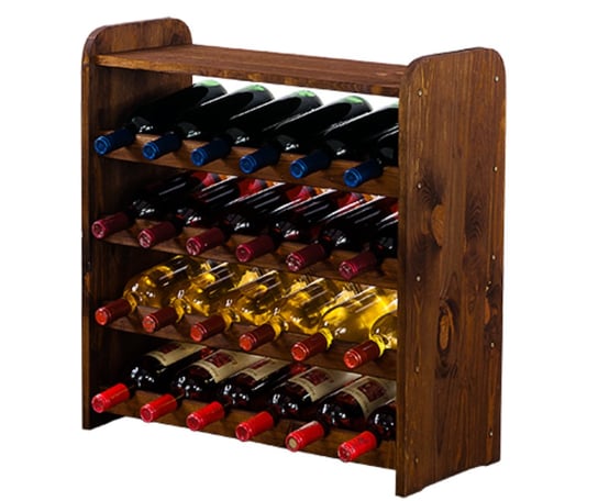 Drewniany regał stojak na wino z półką - RW31 na 24 butelki Brązowy Drewno sosnowe / Wamar-Sosenka Wamar-Sosenka