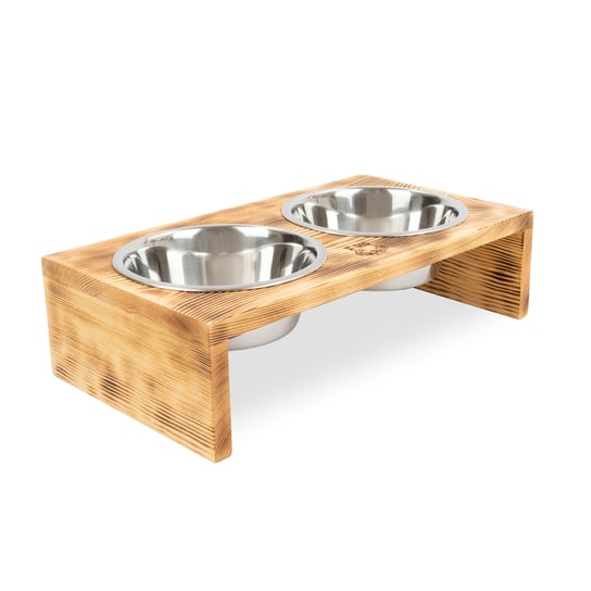 Drewniany stojak bufet dla psa kota dwie miski metalowe 2 x 1,8 L inny porducent
