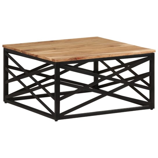 Drewniany stolik kawowy 68x68x35 cm, akacja/stal Inna marka