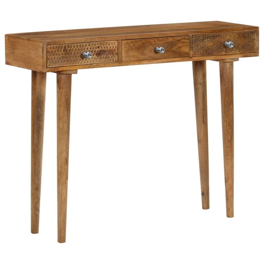 Drewniany stolik konsola z szufladami, 102x30x79 c / AAALOE Inna marka