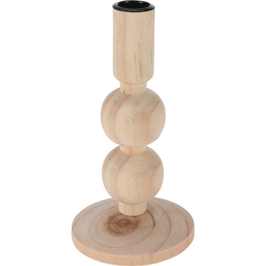 Drewniany świecznik, naturalny, wys. 17 cm Inna marka