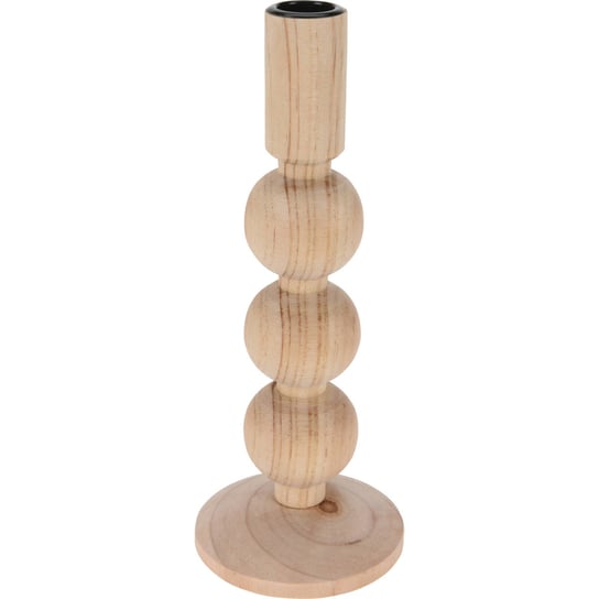Drewniany świecznik, naturalny, wys. 23 cm Inna marka