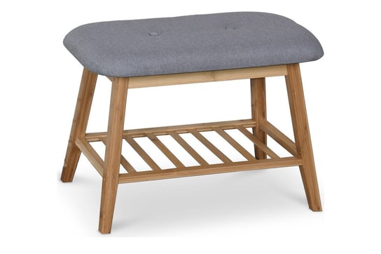 Drewniany tapicerowany stołek do przedpokoju NIVALI Konsimo