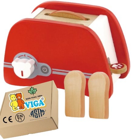 Drewniany Toster Zabawkowy VIGA AGD Zabawki Sensoryczne Pomoce dydaktyczne VIGA zabawka montessori PakaNiemowlaka