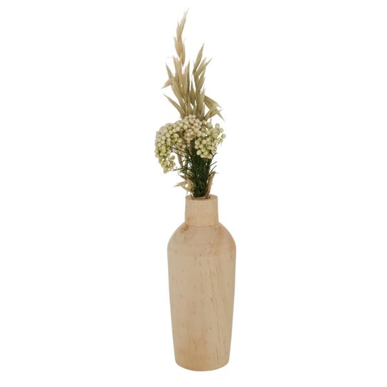 Drewniany wazon z bukietem suszonych kwiatów Faya, 30 cm N/A