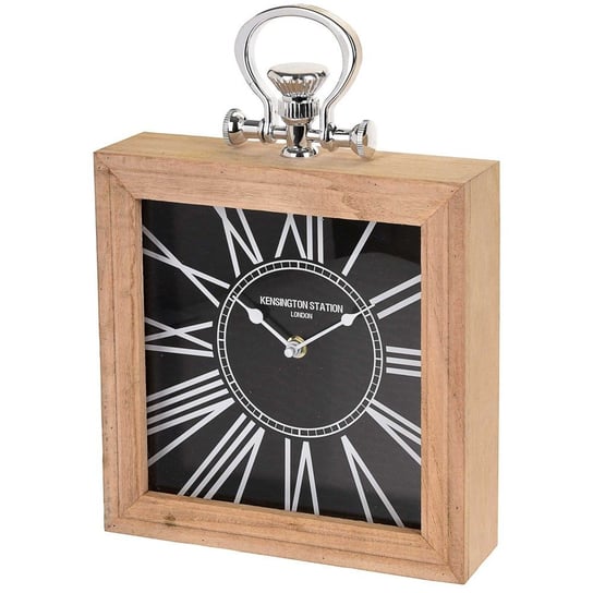 Drewniany zegar KENSINGTON STATION stołowy, ścienny Home Styling Collection
