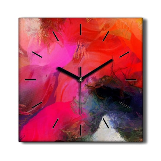 Drewniany zegar na płótnie Bohomazy z farby 30x30, Coloray Coloray