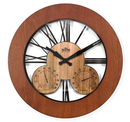 Drewniany zegar ścienny MPM E07.3664.5251 średnica 43 cm MPM