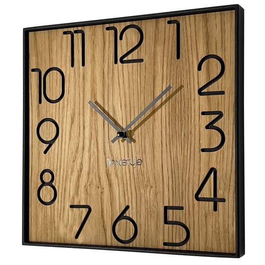Drewniany Zegar Ścienny Wood Square 30Cm FLEXISTYLE