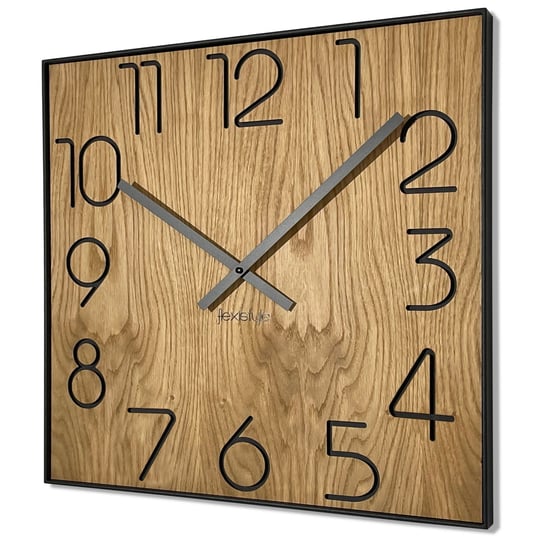 Drewniany Zegar Ścienny Wood Square 50Cm FLEXISTYLE