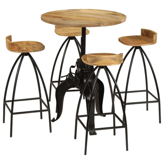 Drewniany zestaw barowy - 1 stół + 4 krzesła, regu Inna marka