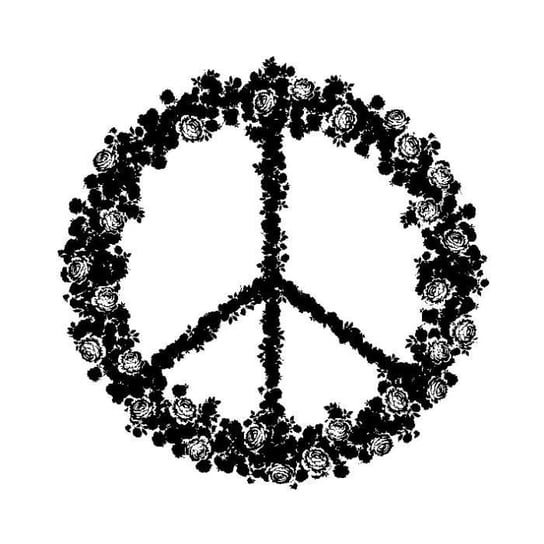 Drewniany znaczek Symbol pokoju i miłości 45 mm - Artémio Not Relevant Artemio