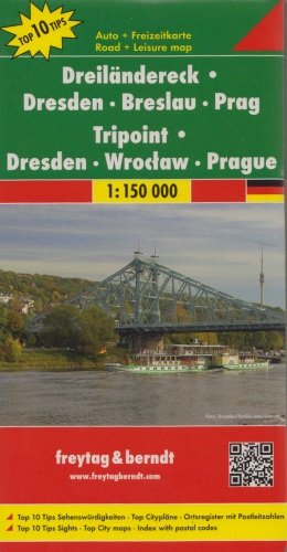 Drezno, Wrocław, Praga. Mapa 1:150 000 Freytag & Berndt