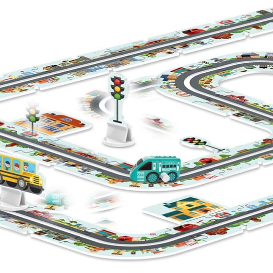 Droga - Tor Dla Samochodów Miasto - Puzzle 44 el. HABARRI