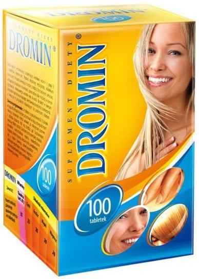 Dromin, suplement diety do włosów, skóry i paznokci, 100 tabletek Dromin