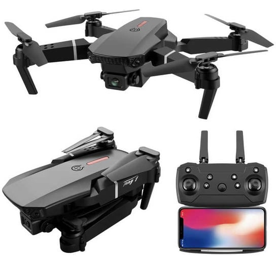 Dron Pro 2 Kamery Wifi Hd Zdalnie Sterowany Zabawka Mocny Zawis 350M Czarny inna (Inny)