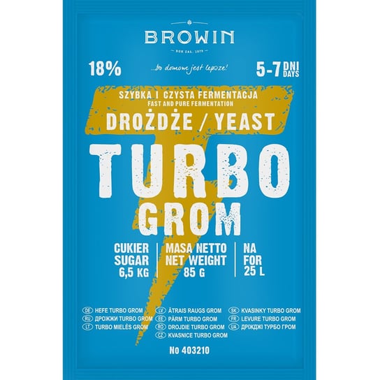Drożdże gorzelnicze Turbo Grom 5 -7 dni 85 g BIOWIN Biowin