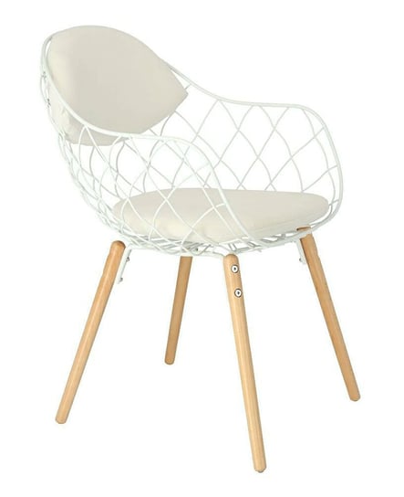 Druciane krzesło ELIOR Palmi, białe, 53x59x80 cm Elior
