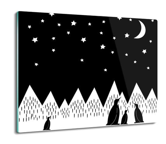 druk osłona na indukcję Pingwiny noc zima 60x52, ArtprintCave ArtPrintCave