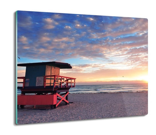 druk osłona na indukcję Plaża budka chmury 60x52, ArtprintCave ArtPrintCave