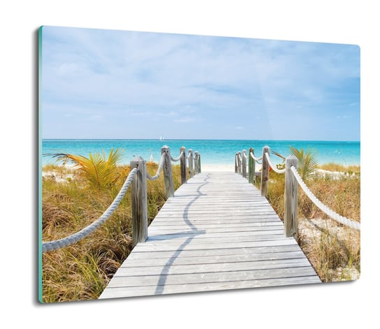 druk splashback szklana Pomost plaża morze 60x52, ArtprintCave ArtPrintCave