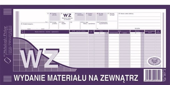 Druk, WZ wydanie materiałów na zewnątrz, 1/3 A3, wielokopia MICHALCZYK I PROKOP