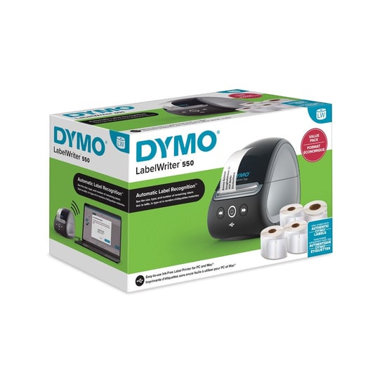 Drukarka 2147591 Dymo LabelWriter 550 ValuePack (drukarka + 4 rolki różnych etykiet) DYMO