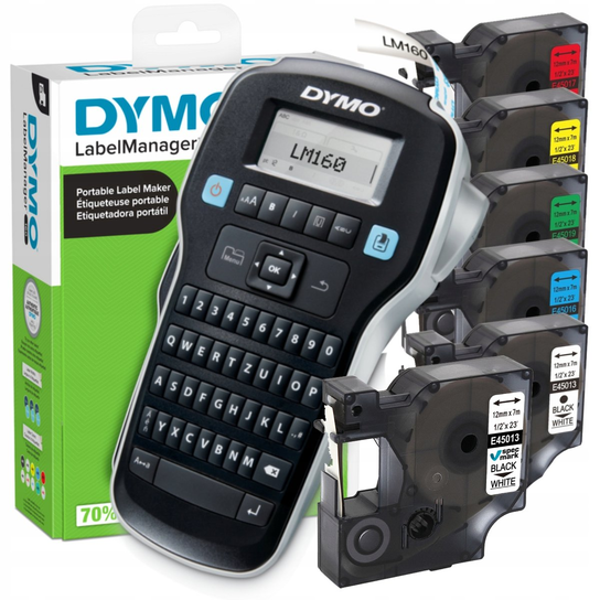 Drukarka DYMO LM160 + 6 taśm 45013 45018 45016 - DYMO | Sklep EMPIK.COM