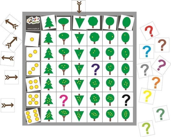 Drzewka domino - kodowanie na planszy 7x7 zZuple
