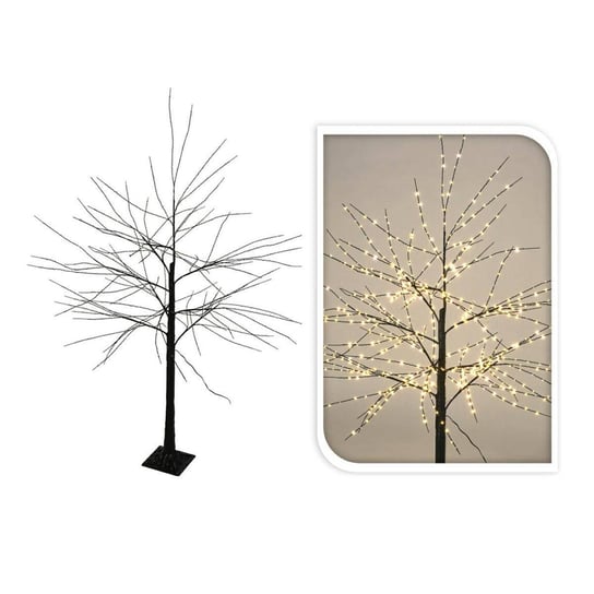 Drzewko Świąteczne Czarne 600 LED Dekoracyjne Świecące Wysokie 150Cm Lampki H&S Decoration