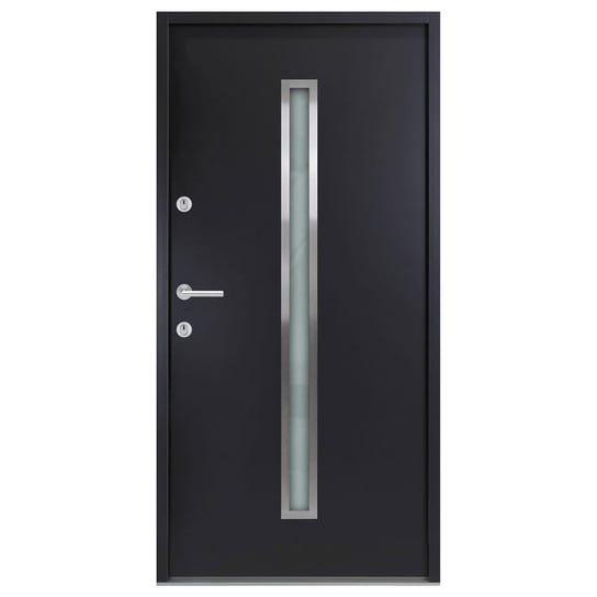 Drzwi wejściowe, antracytowe, 100x200 cm, aluminiu vidaXL