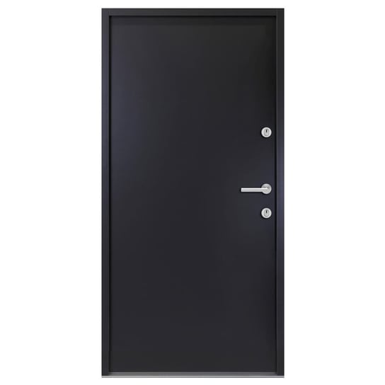Drzwi wejściowe, antracytowe, 90x200 cm, aluminium vidaXL