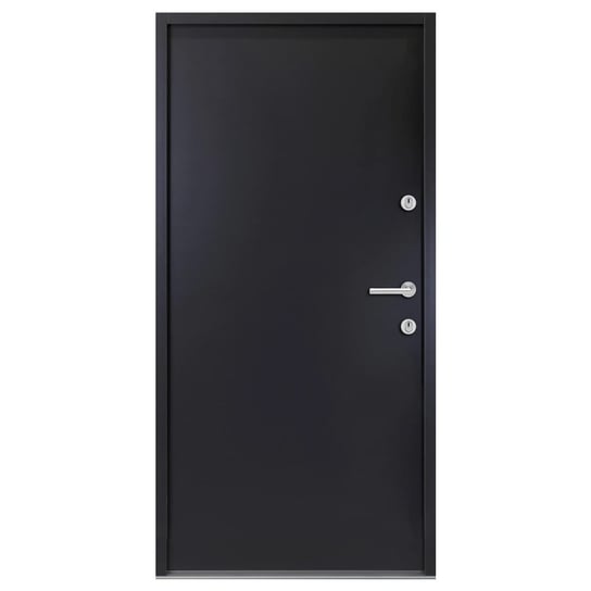 Drzwi wejściowe, antracytowe, 90x200 cm, aluminium vidaXL