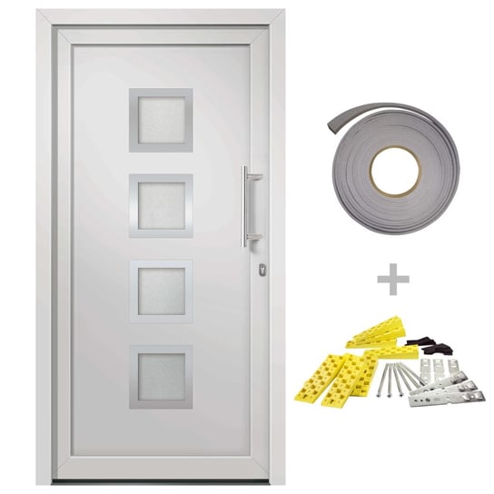Drzwi zewn. 98x200 białe PVC, aluminiowy próg Inna marka