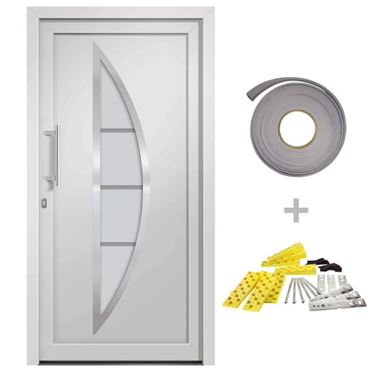 Drzwi zewnętrzne aluminiowe 108x208 cm, białe, z k Inna marka