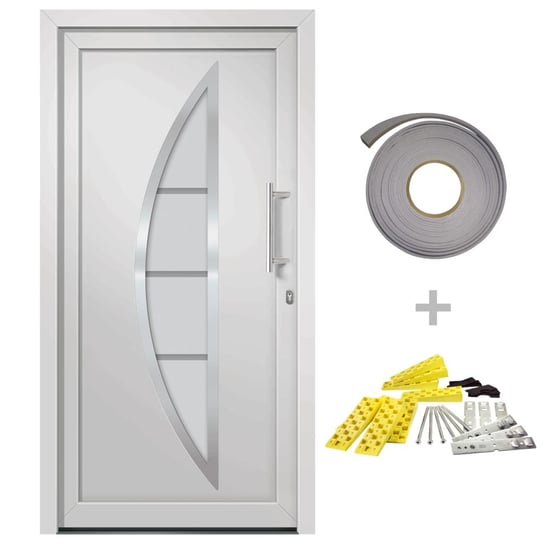 Drzwi zewnętrzne PVC 108x208 cm, białe, kompletny Inna marka