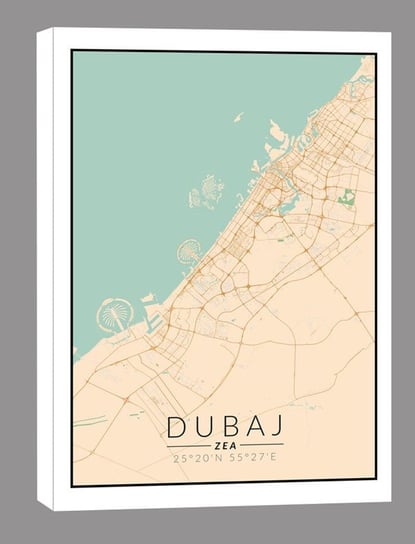Dubaj mapa kolorowa - obraz na płótnie 50x70 cm Inna marka