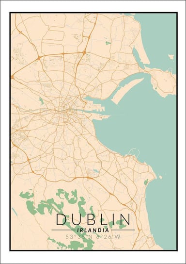 Dublin mapa kolorowa - plakat 21x29,7 cm Galeria Plakatu