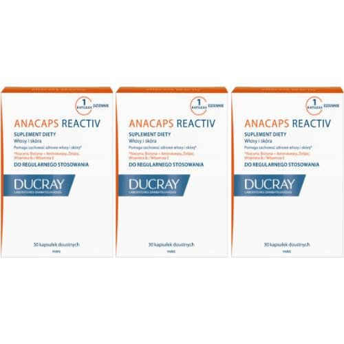 Ducray Anacaps Reactiv, Trójpak, Suplement diety, 3x30 kaps. Ducray