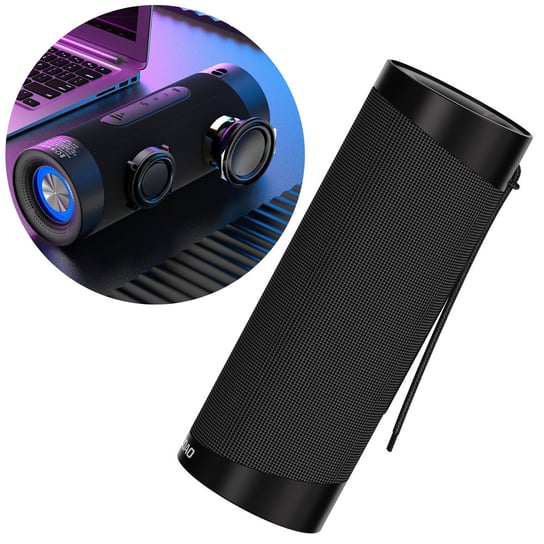 Dudao bezprzewodowy głośnik bluetooth 5.0 światła RGB czarny (Y10Pro) Inny producent