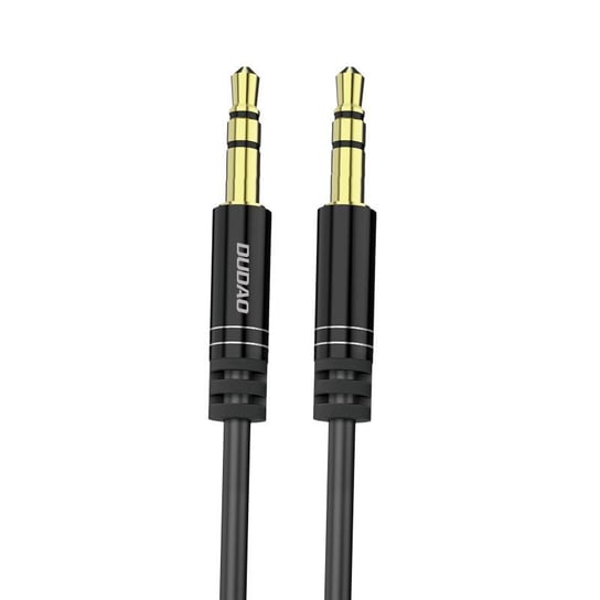 Dudao długi rozciągliwy kabel AUX mini jack 3.5mm sprężyna ~170cm czarny (L12 black) - Czarny Dudao