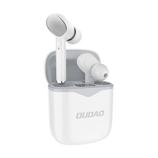 Dudao dokanałowe bezprzewodowe słuchawki Bluetooth 5.0 TWS biały (U12 white-grey) Dudao