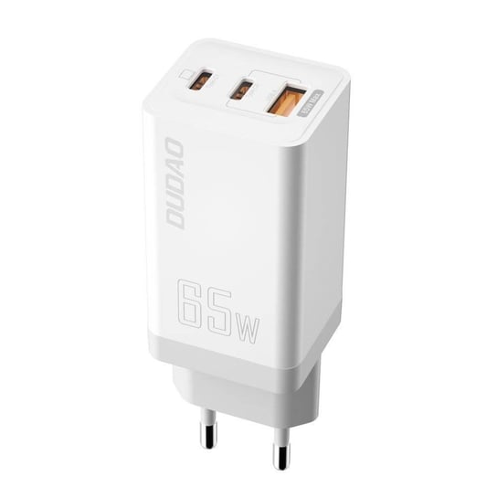 Dudao GaN szybka ładowarka sieciowa 65 W USB / 2x USB Typ C Quick Charge Power Delivery (azotek galu) biały (A7xs white) Dudao