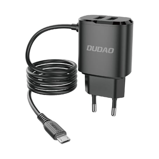Dudao ładowarka sieciowa 2x USB z wbudowanym kablem micro USB 12 W czarny (A2ProM black) Dudao