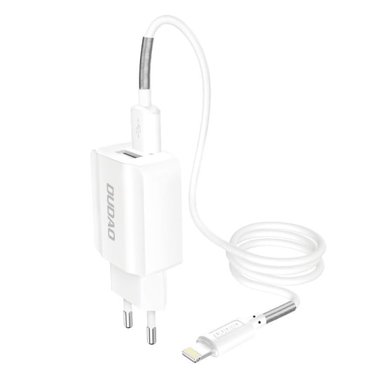 Dudao ładowarka sieciowa EU 2x USB 5V/2.4A + kabel Lightning biały (A2EU + Lightning white) Dudao