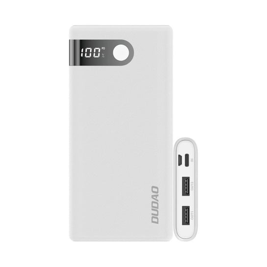 Dudao power bank 10000 mAh 2x USB / USB Typ C / micro USB 2 A z ekranem LED biały (K9Pro-01) - Biały Dudao