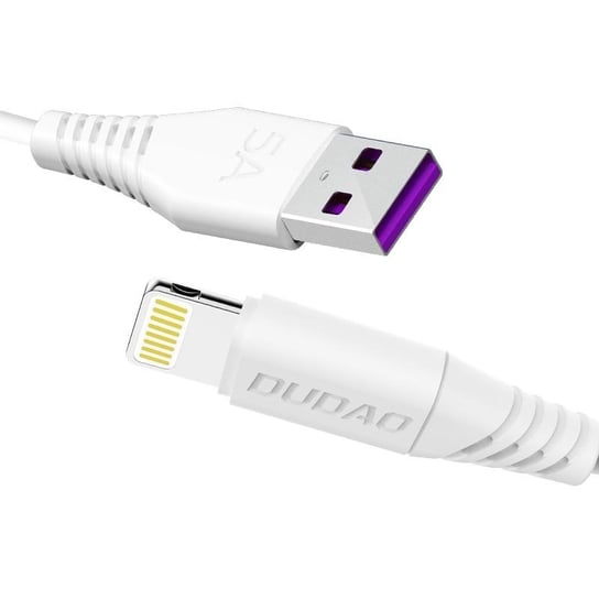 Dudao przewód kabel USB / Lightning 5A 1m biały (L2L 1m white) Dudao