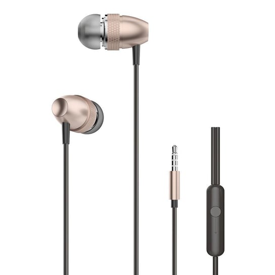 Dudao przewodowe słuchawki dokanałowe zestaw słuchawkowy ze złączem 3,5 mm mini jack złoty (X2Pro gold) Dudao