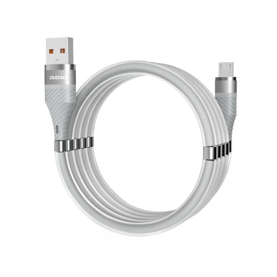 Dudao samoorganizujący magnetyczny kabel przewód USB - micro USB 5 A 1 m szary (L1xsM light gray) Dudao